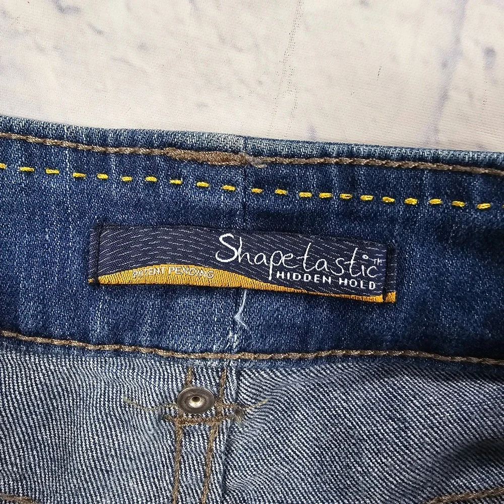 Lee Shapetastic Jeans Women 12 Dark Wash Ankle Zip Hidden Hold Shaping Denim